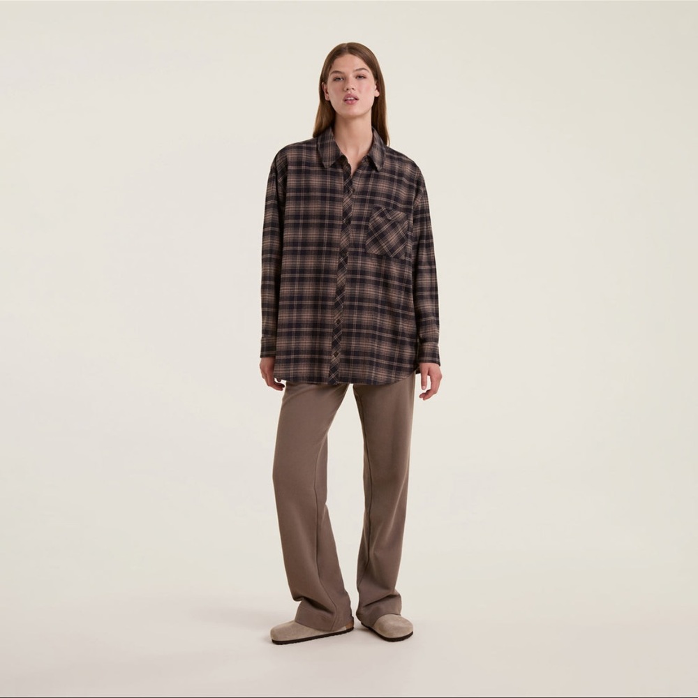 Nuuds Boyfriend Flannel - Black/Mocha